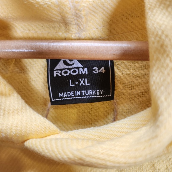 Room 34 Kaftan‎ Shift Dress XL Women Yellow Tassel Organic Cotton Beach Resort - Picture 2 of 12